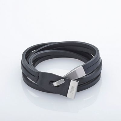 Black AXEL leather wrap bracelet